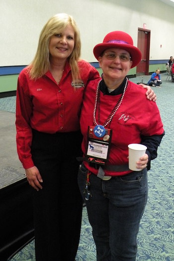 Ellen Voie, left, with Sandy Goche