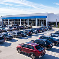 cars parked outside an auto dealership