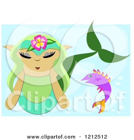 1212512-Cartoon-Of-A-Mermaid-With-Green-Hair-Swimming-With-A-Fish-Royalty-Free-Vector-Clipart.jpg